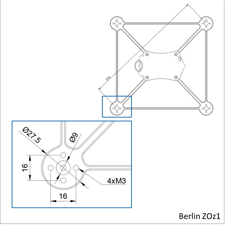 Berlin ZOz1 (5 Zoll - Rahmen - 214mm Diagonale, 16mm 4xM3)